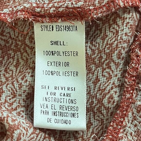 En Crème Embroidered Red Mini Dress Tassel Sides Boho Summer Festival Medium - Picture 10 of 12